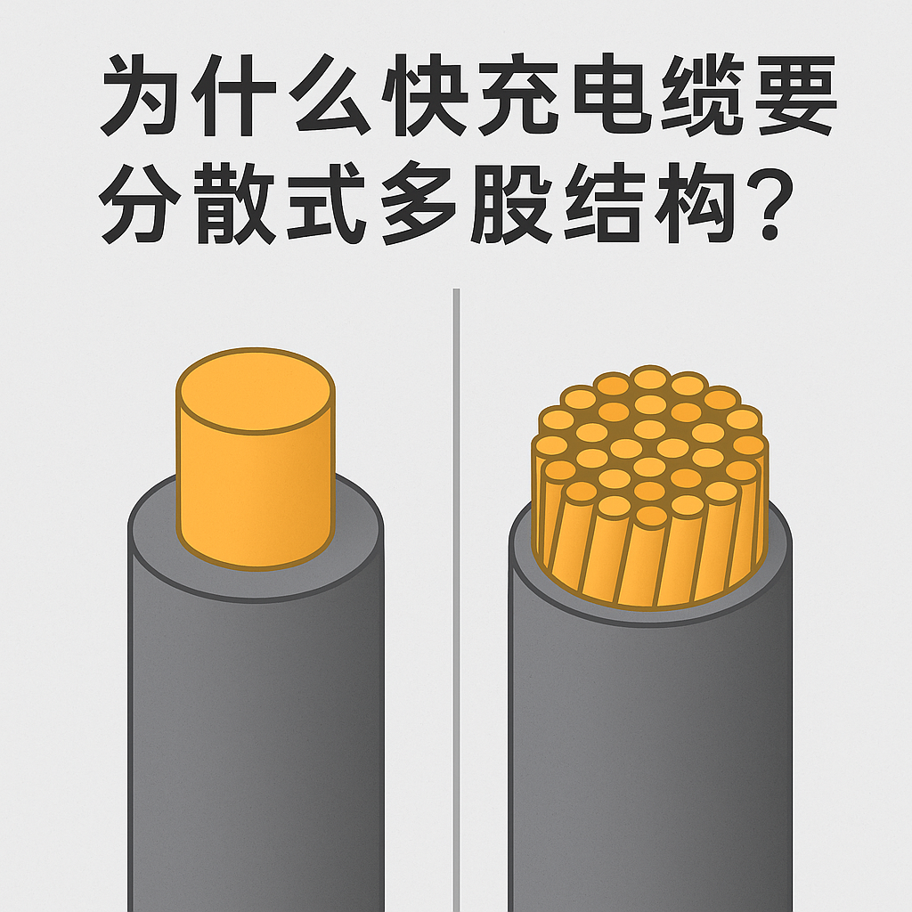 為什么快充電纜要采用分散式多股結(jié)構(gòu)？核心原因其實(shí)有 5 個(gè)